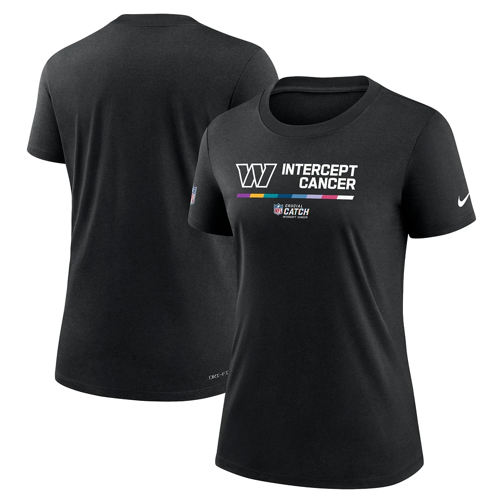 Women's Nike Black Washington Commanders NFL Crucial Catch Performance T-Shirt