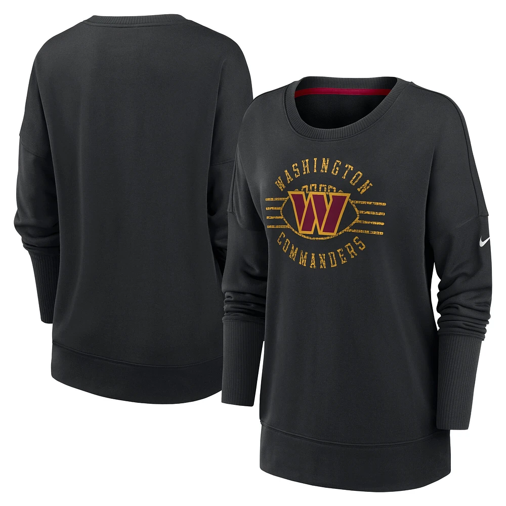 Sweat-shirt Nike noir Washington Commanders Rewind Playback Icon Performance pour femme