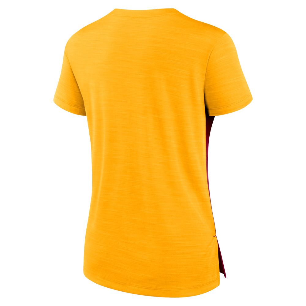 Women's Nike Burgundy/Gold Washington Commanders Impact Exceed Performance Notch Neck T-Shirt