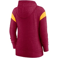 Sweat à capuche léger entièrement zippé Nike Washington Commanders Monaco Bordeaux/Or pour Femme