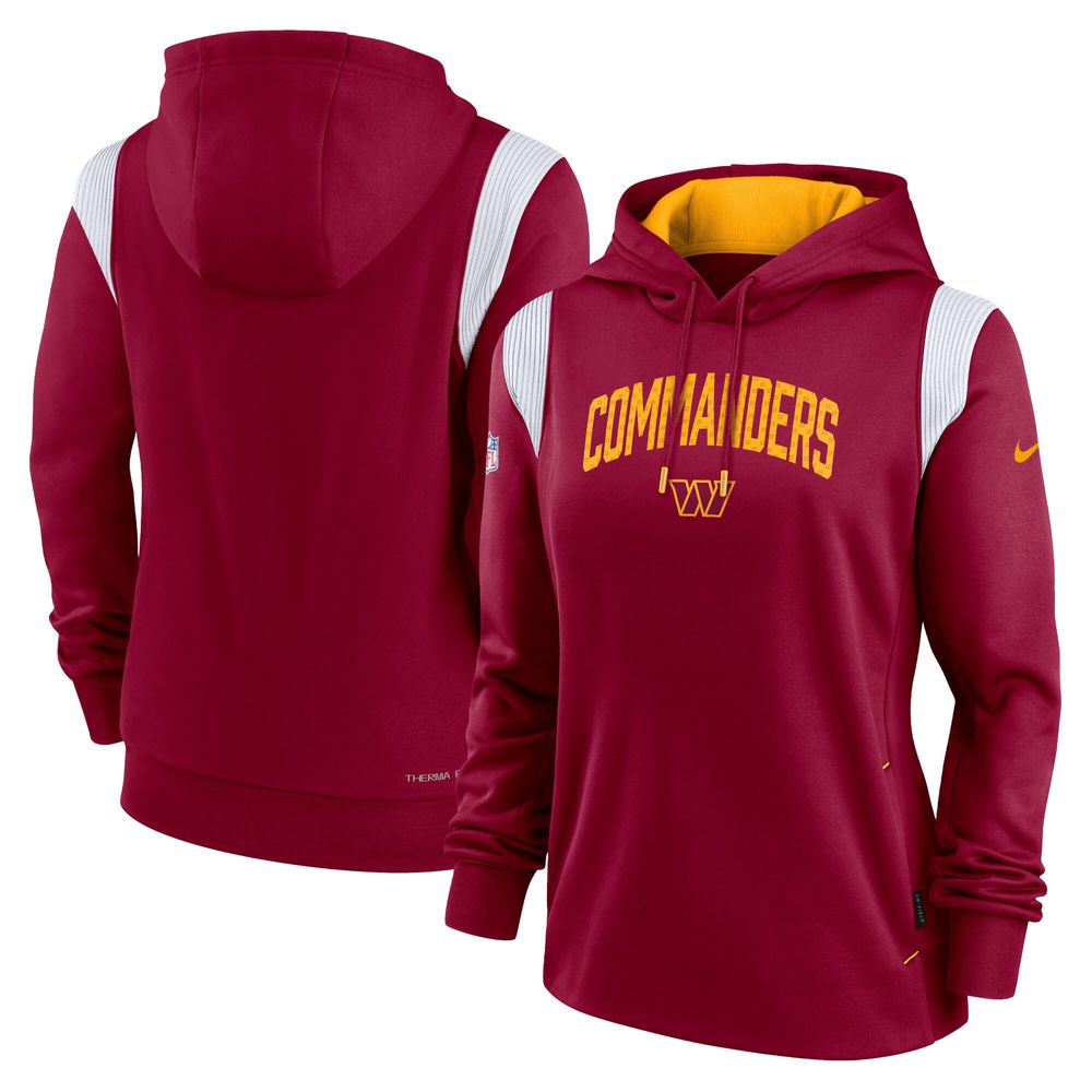 Women's Nike Burgundy Washington Commanders Athletic Stack Performance - Pullover Hoodie