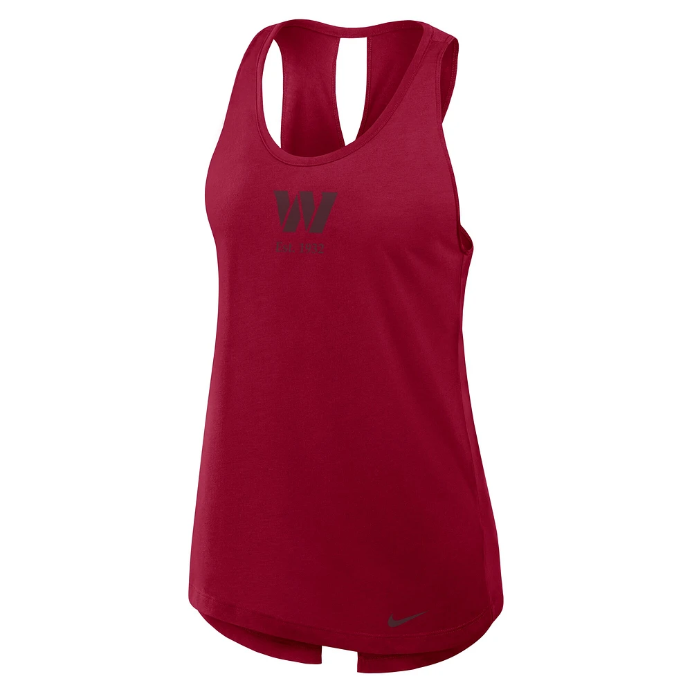 Women's Nike Burgundy Washington Commanders Glory Crisscross Performance Tank Top
