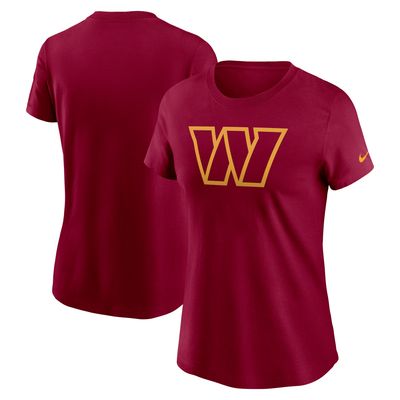 Women's Nike Burgundy Washington Commanders Logo Cotton Essential T-Shirt