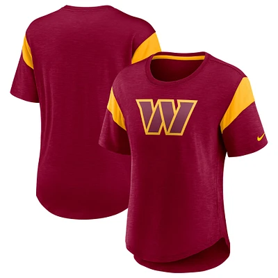 Haut tendance Nike bordeaux Washington Commanders pour femme avec logo principal