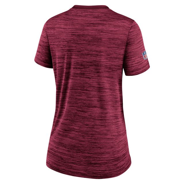 T-shirt Nike Washington Commanders Sideline Velocity Lockup Performance pour femme, bourgogne