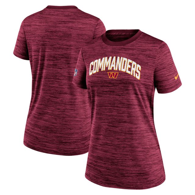 T-shirt Nike Washington Commanders Sideline Velocity Lockup Performance pour femme, bourgogne