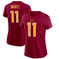 Women's Nike Carson Wentz Burgundy Washington Commanders Player Name & Number T-Shirt