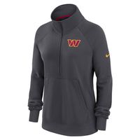 Women's Nike Charcoal Washington Commanders Premium Raglan Performance Half-Zip Sweatshirt