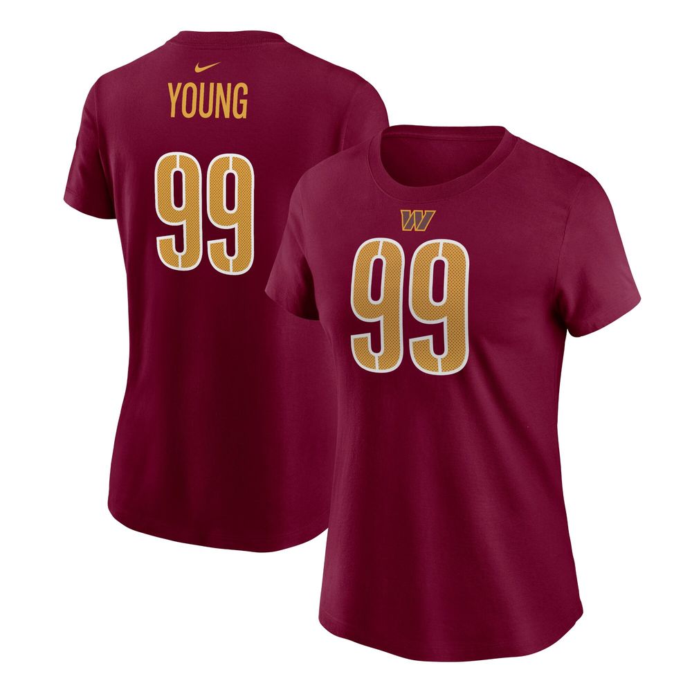 Women's Nike Chase Young Burgundy Washington Commanders Player Name & Number T-Shirt