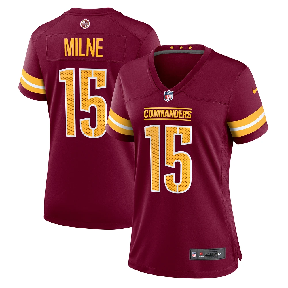 Maillot de match Nike Dax Milne Bourgogne Washington Commanders pour femme