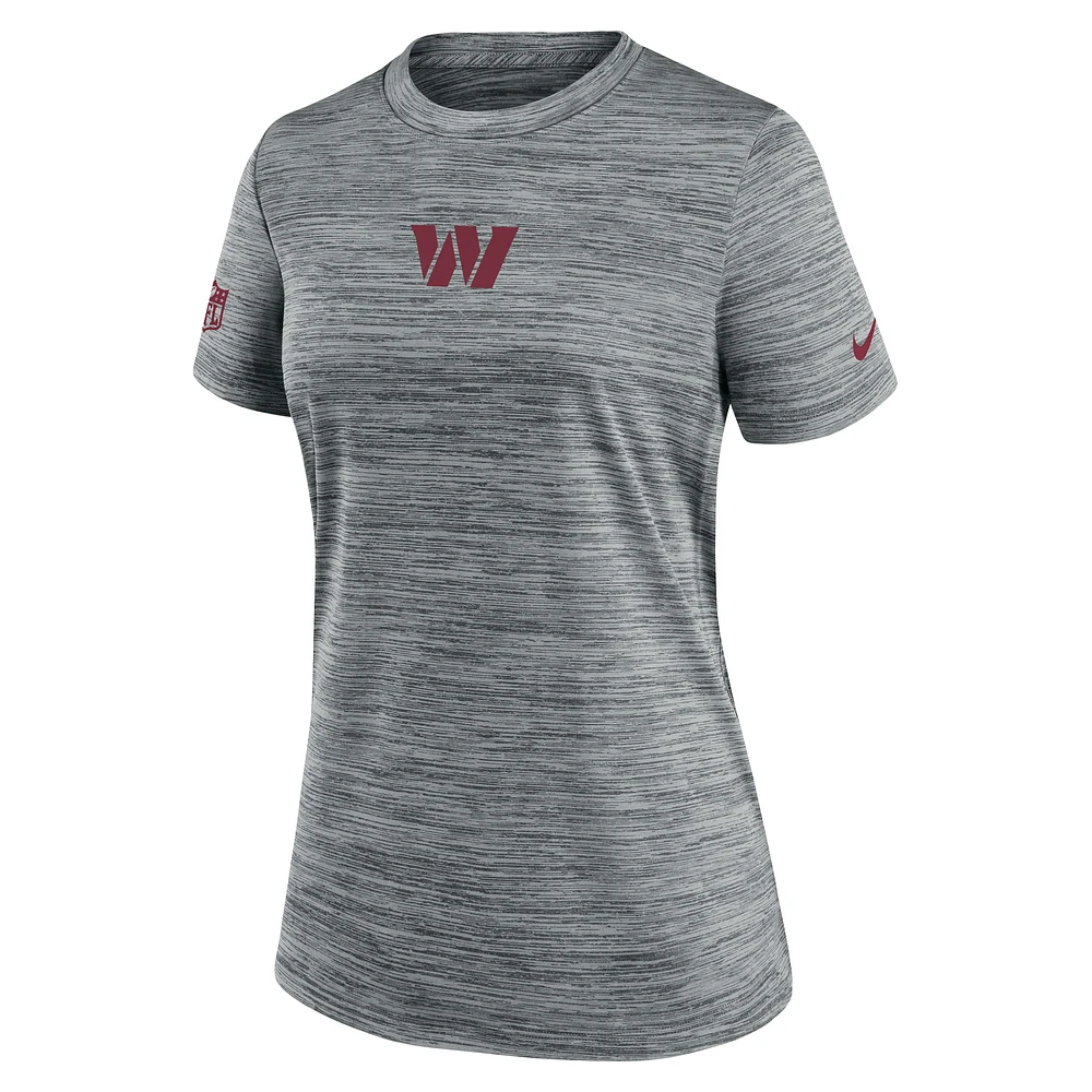 Women's Nike Gray Washington Commanders Sideline Velocity Performance T-Shirt