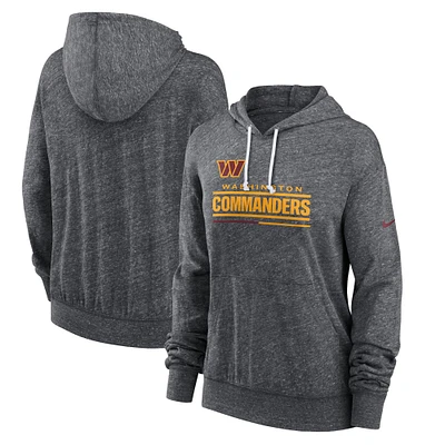 Women's Nike Heather Charcoal Washington Commanders Lightweight Team Spirit Gym Vintage Pullover Hoodie