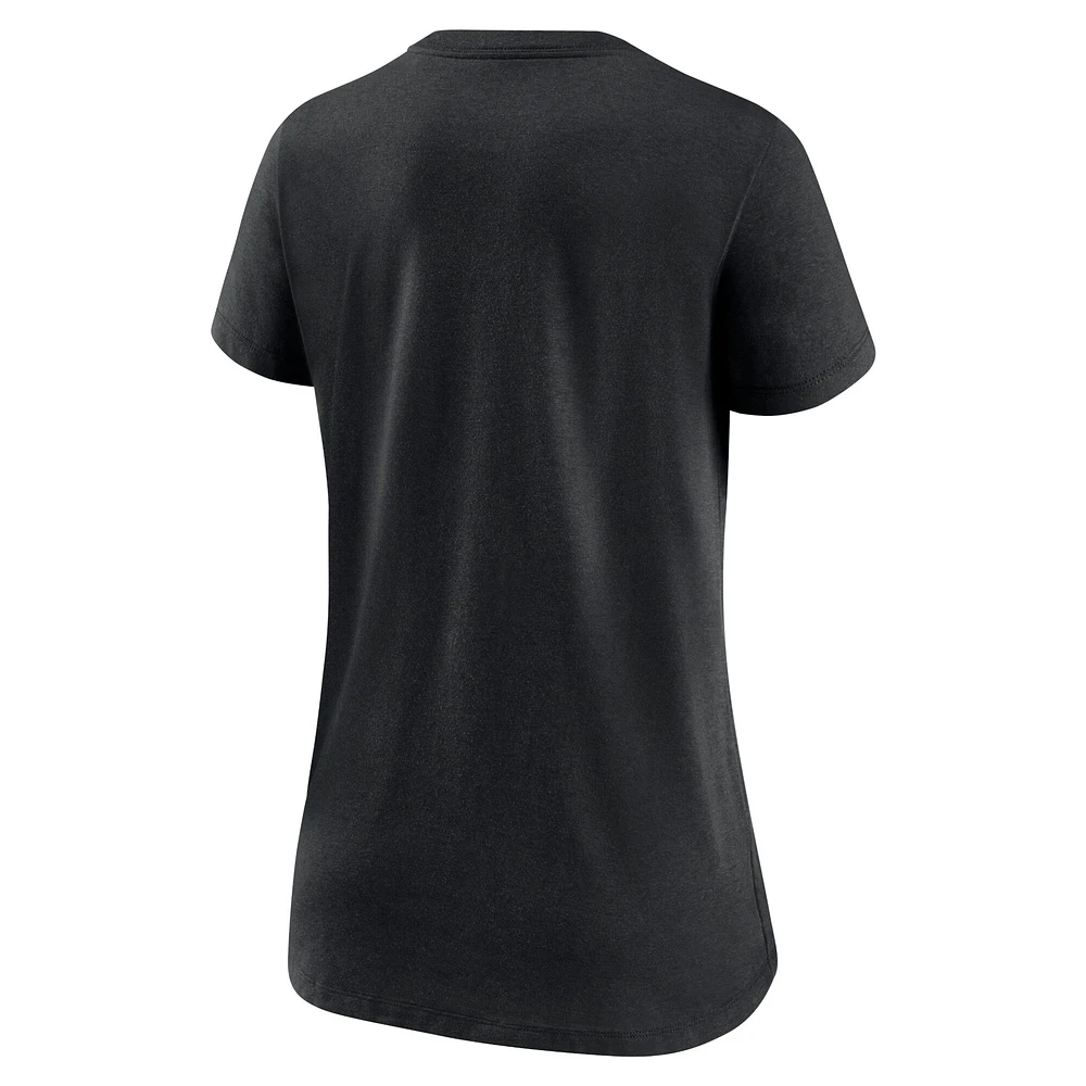 Women's Nike Heathered Black Washington Commanders Tri-Blend V-Neck T-Shirt