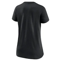 Women's Nike Heathered Black Washington Commanders Tri-Blend V-Neck T-Shirt