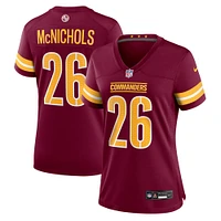 Maillot de match Nike Jeremy McNichols Bordeaux Washington Commanders pour femme