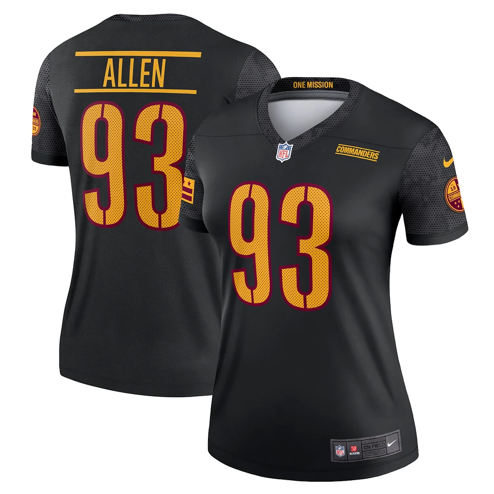 Haut Nike Jonathan Allen noir Washington Commanders Alternate Legend Player Performance pour femme