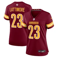 Maillot de match Nike Marshon Lattimore Bordeaux Washington Commanders pour femme