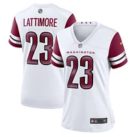 Maillot de match Nike Marshon Lattimore blanc pour femme des Washington Commanders