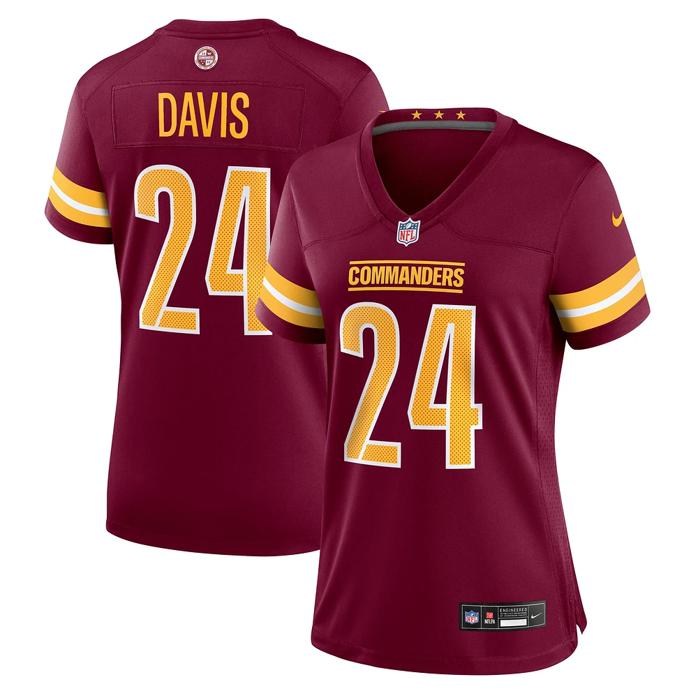 Maillot de match Nike Michael Davis bordeaux pour femme des Washington Commanders