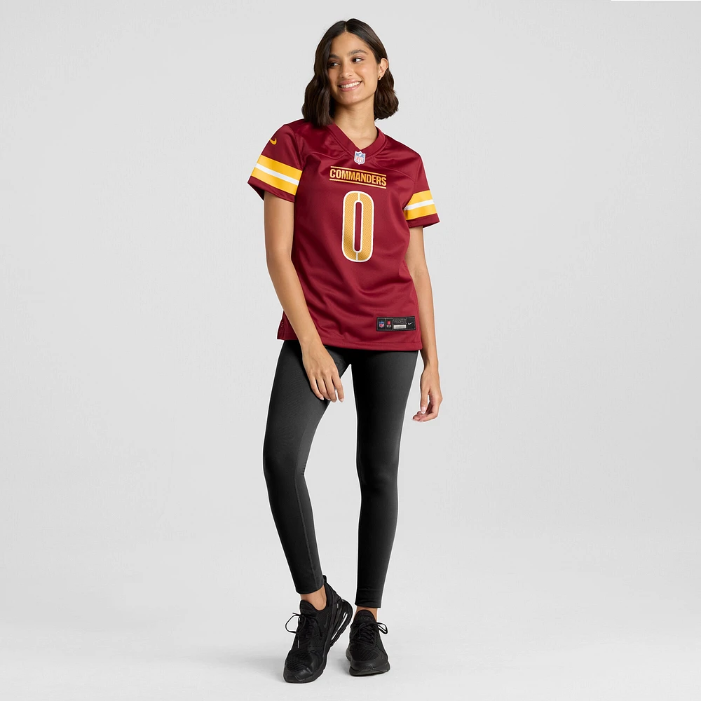 Maillot de match Nike Mike Sainristil bordeaux pour femme des Washington Commanders