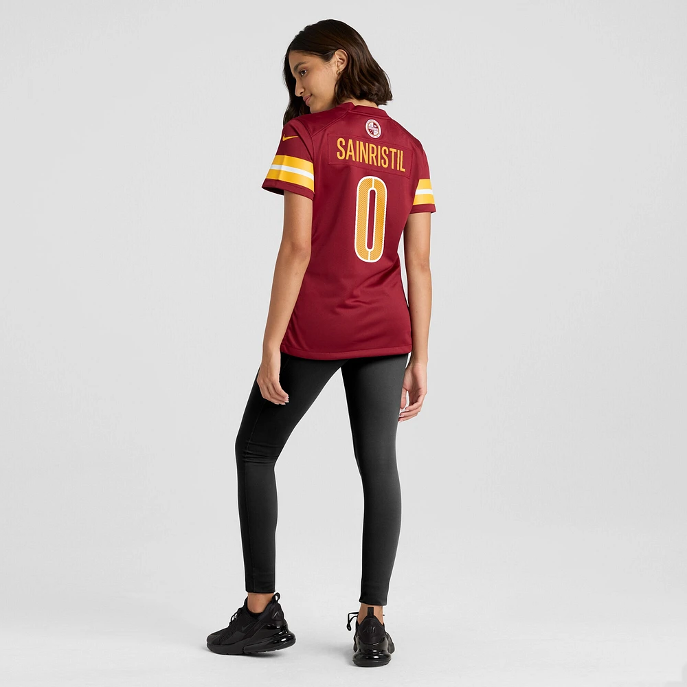 Maillot de match Nike Mike Sainristil bordeaux pour femme des Washington Commanders