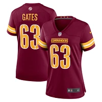 Maillot Nike Nick Gates Washington Commanders Game Player pour femme, bordeaux