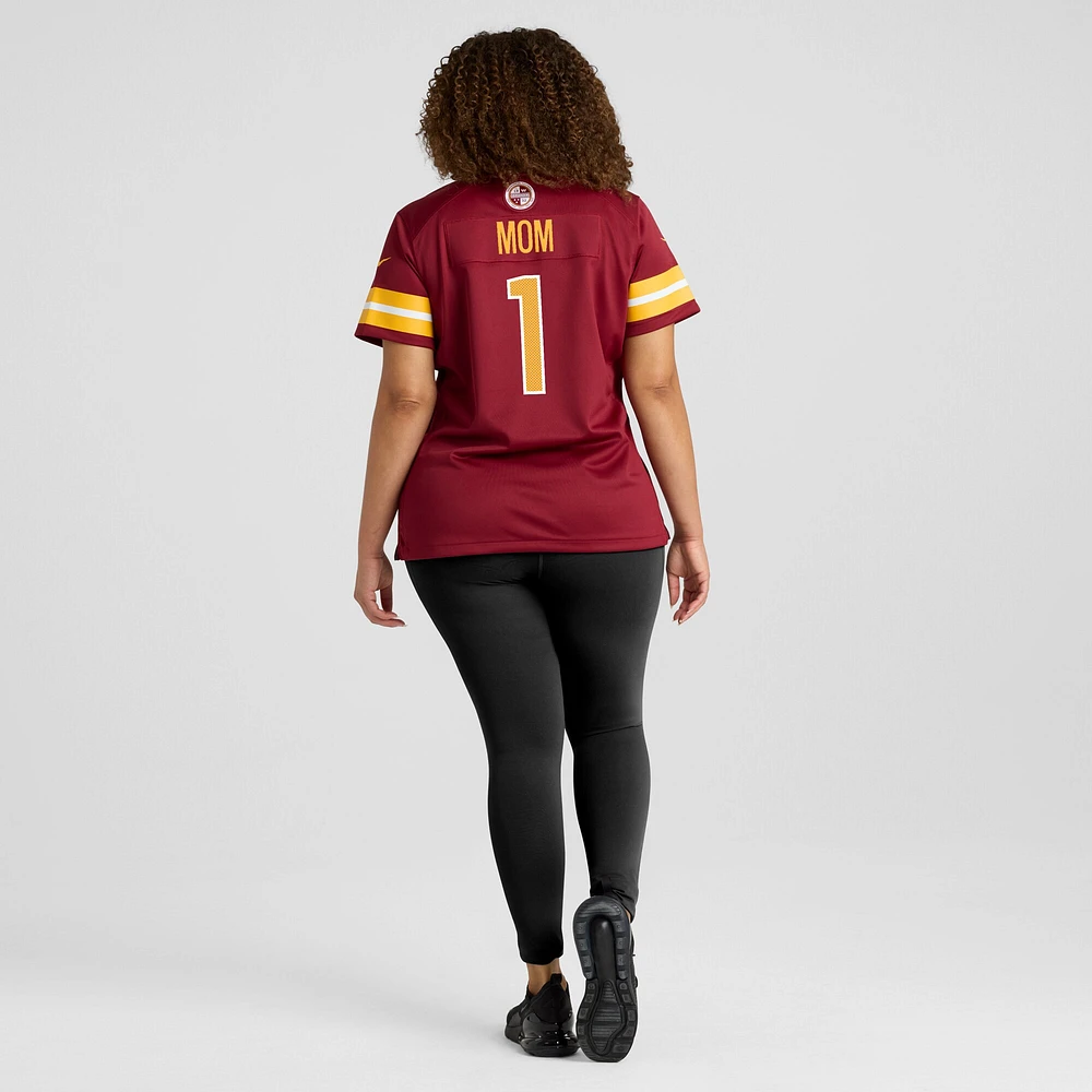 Maillot de match Nike Numéro 1 Maman Bourgogne Washington Commanders pour femme