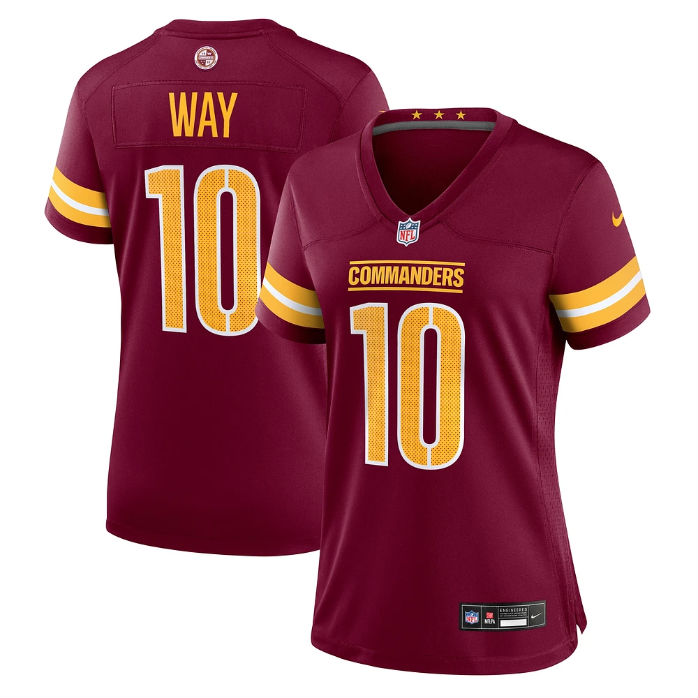 Maillot de match Nike Tress Way Bordeaux pour femme des Washington Commanders