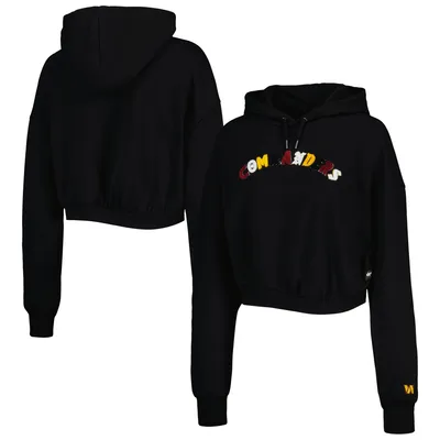 Washington Commanders The Wild Collective Women's Cropped Pullover Hoodie - Black