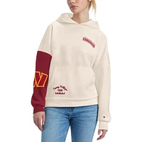 Women's Tommy Hilfiger Cream/Burgundy Washington Commanders Harriet Pullover Hoodie