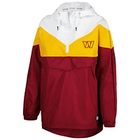 Women's Tommy Hilfiger White/Gold Washington Commanders Staci Half-Zip Hoodie Windbreaker Jacket