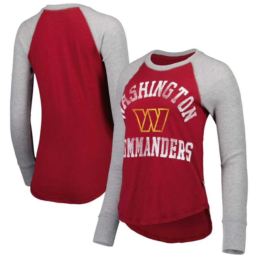 Lids Washington Commanders Touch Women's Team Waffle Raglan Long Sleeve T- Shirt - Burgundy