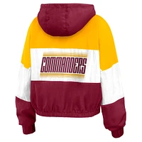 Women's WEAR by Erin Andrews Burgundy/Gold Washington Commanders Plus Color Block Full-Zip Windbreaker Jacket