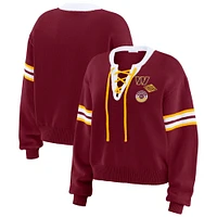 Sweat-shirt à lacets bordeaux Washington Commanders pour femme WEAR by Erin Andrews