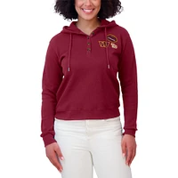 Women's WEAR by Erin Andrews  Burgundy Washington Commanders Waffle Hoodie Pullover Top