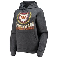 Women's WEAR by Erin Andrews Heathered Gray Washington Commanders Fleece Pullover Hoodie