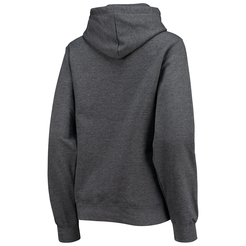 Women's WEAR by Erin Andrews Heathered Gray Washington Commanders Fleece Pullover Hoodie
