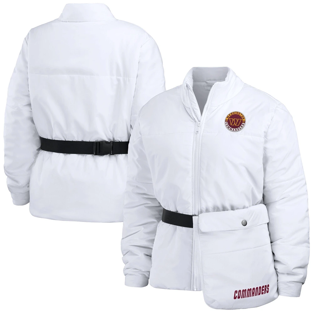 Women's WEAR by Erin Andrews  White Washington Commanders Packaway Full-Zip Puffer Jacket