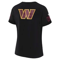 Women's WEAR by Erin Andrews x Gracie Hunt Black Washington Commanders Draft Me Lace-Up T-Shirt