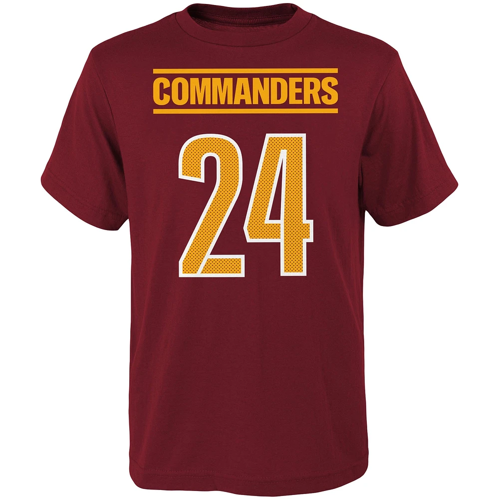 T-shirt avec nom et numéro de joueur principal Antonio Gibson Burgundy Washington Commanders pour jeunes