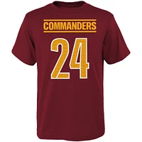 T-shirt avec nom et numéro de joueur principal Antonio Gibson Burgundy Washington Commanders pour jeunes