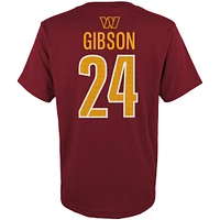 T-shirt avec nom et numéro de joueur principal Antonio Gibson Burgundy Washington Commanders pour jeunes