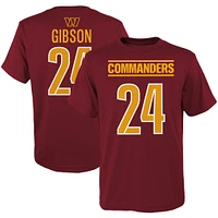T-shirt avec nom et numéro de joueur principal Antonio Gibson Burgundy Washington Commanders pour jeunes