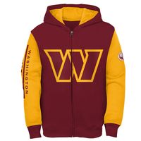 Youth Burgundy/Gold Washington Commanders Poster Board Full-Zip Hoodie