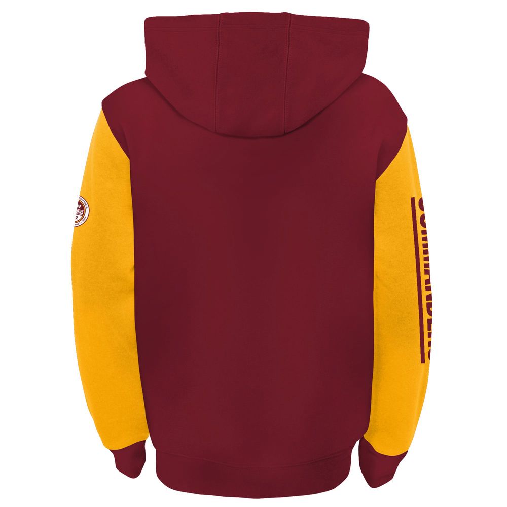 Youth Burgundy/Gold Washington Commanders Poster Board Full-Zip Hoodie