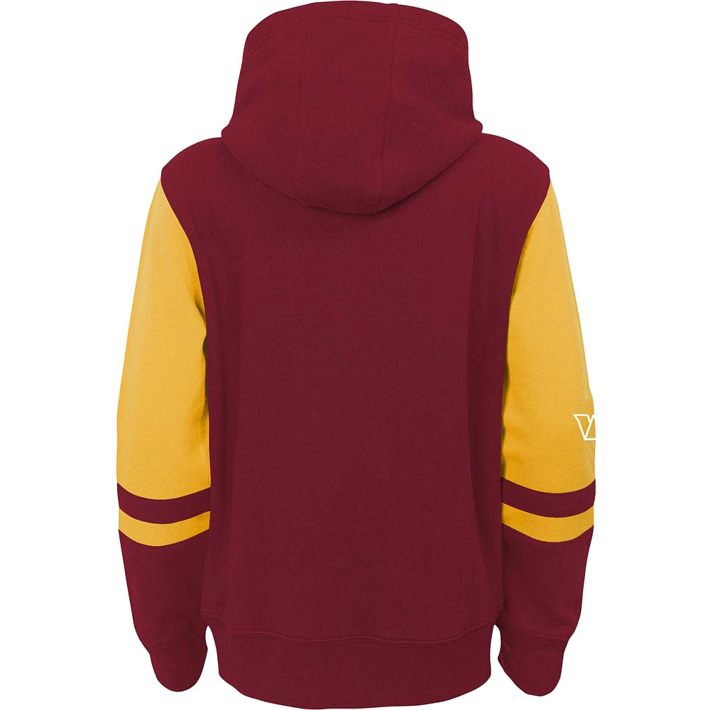 Youth Burgundy Washington Commanders Colorblock Full-Zip Hoodie