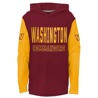 Youth Burgundy Washington Commanders Heritage Long Sleeve Hoodie T-Shirt