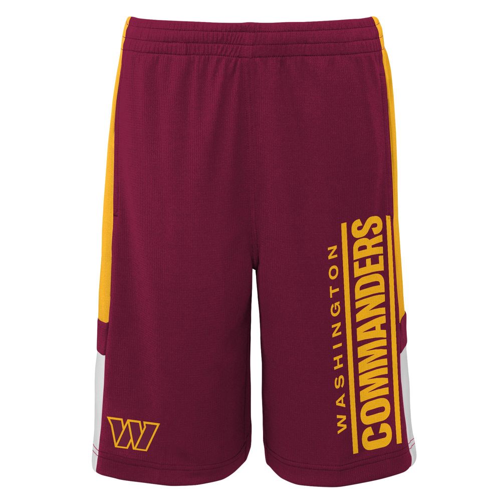 Youth Burgundy Washington Commanders Lateral Mesh Performance Shorts