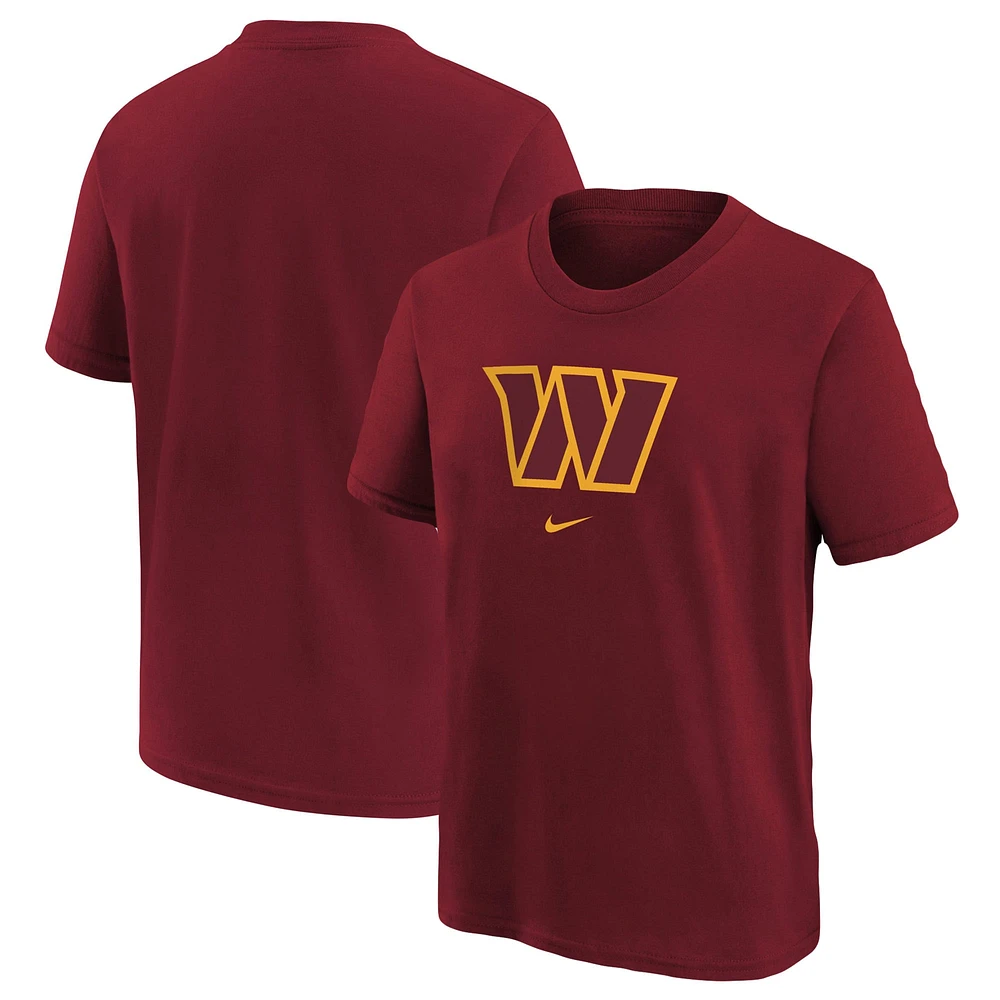 Youth Burgundy Washington Commanders Logo T-Shirt