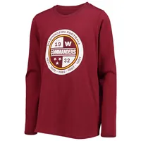 T-shirt bordeaux Washington Commanders Secondary Logo à manches longues pour jeune